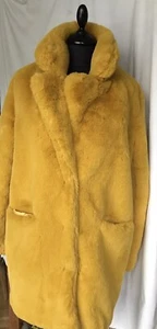 Teddyjacke K.Zell Gelb, Kunstfell , Fake Fur, Neuwertig Winterjacke Plüsch 38-40 - Bild 1 von 11