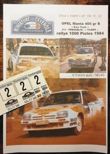 DECAL 1. 43 - OPEL MANTA 400 "Euro" - FREQUELINI - # 2 RALLYE 1000 PISTEN 1984 - Bild 1 von 1