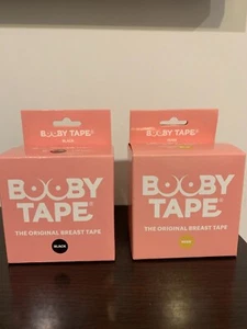 Booby Tape 5cm X 5m roll; The Original Breast Tape; 2 packs (black & nude) - Picture 1 of 1