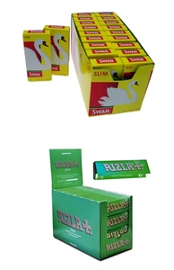 600 Rizla Green Reg Rolling Papers and 600 Swan Extra Slim Filter Tips CHEAPEST - Picture 1 of 5
