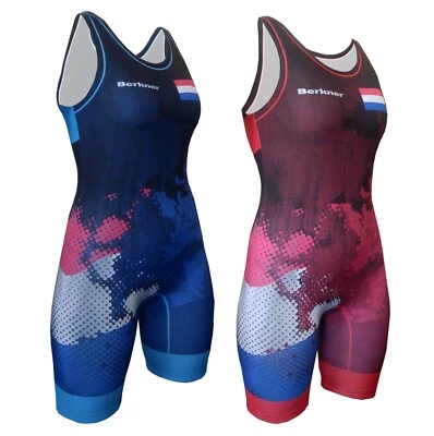 Femminile OLANDA Wrestling Singlet BERKNER Ringertrikot UWW Representative - Immagine 1 di 4