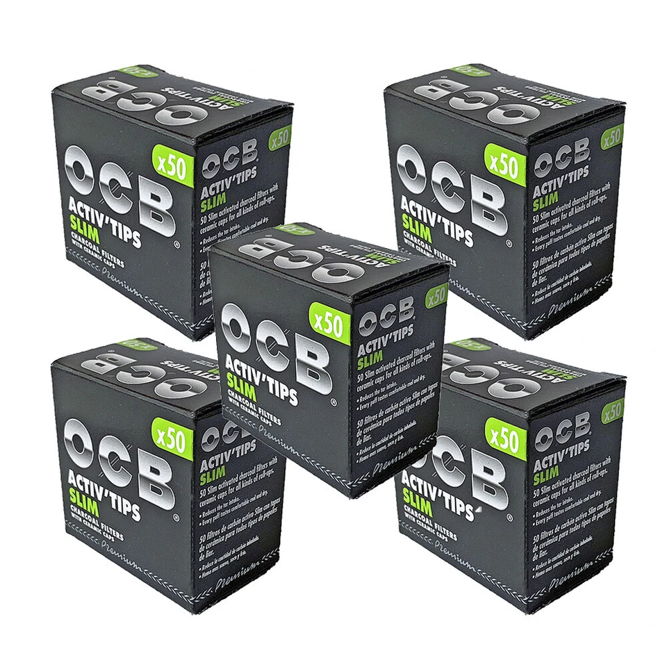 OCB Activ Tips Aktivkohle Slim Filter 7mm, 5x50 Stück