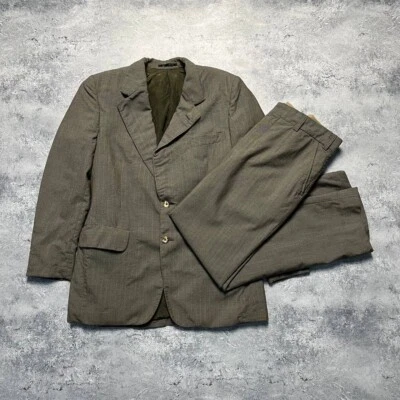 Aquascutum Striped Wool Brown Suit Men's Size 42L - Image 1 of 4