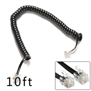 3 M Telephone Handset Phone Extension Cord Curly Coiled Line Cable Spring Wires - Zdjęcie 1 z 9