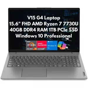 New Lenovo V15 Gen 4 15.6" FHD 8-Core Ryzen 7 7730U 40GB 1TB SSD Webcam Win10Pro - Picture 1 of 10