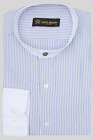 Jack Martin - Peaky Blinders Style - Royal Blue Striped Grandad Collar Shirt