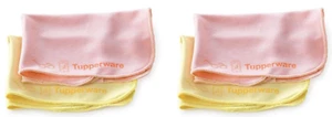 Tupperware Mikrofaser Brillen Sonnenbrille Handtücher 4er Set Rosa Gelb Neu - Bild 1 von 4