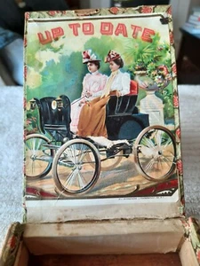 Early 1900s cigar box Stunning Graphics LADIES DRIVING EARLY AUTOMOBILE Terrific - Picture 1 of 12