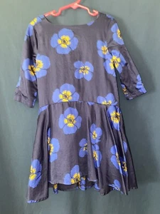 Tea Dress Blue Poppy Girls 5T Blue Yellow Floral - Picture 1 of 10