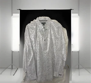 Alfani Men's Button Down Dress Shirt, White and Black Pattern, Size XXL - Picture 1 of 8