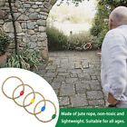 8pcs Wooden Rope Quoit Throwing Circle Indoor Outdoor Garden Game Multicolor