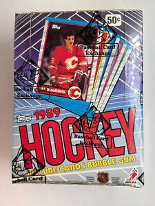 1989-90 Topps Hockey Wax Box BBCE  Sealed Mario Lemieux Bottom 36 Packs Sakic RC