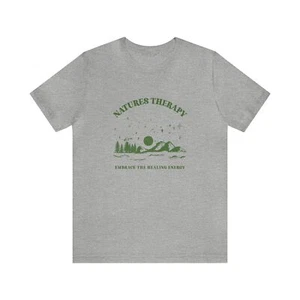 CAMPING HIKING TSHIRT UNISEX NATURES THERAPY HEALING ENERGY MOUNTAINS STARS MOON - Picture 1 of 25