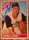 Pittsburgh Pirates Star Vern Law Signed  Autographed 1966 Topps Baseball Card  