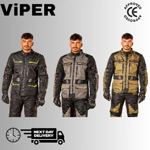 Motorcycle Motorbike ViPER Textile CE Armour Biker Waterproof Riding Jacket - Picture 1 of 9