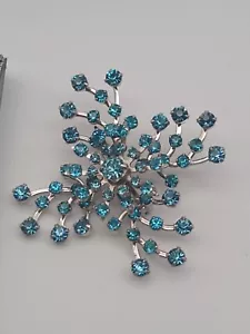 Broche prendedor estrella espiral estrás azul vintage - Imagen 1 de 5