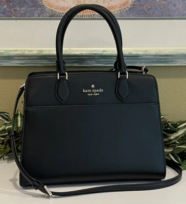 BOLSO DE HOMBRO KATE SPADE MADISON MEDIANO BOLSO DE MANO MK CUERO NEGRO DORADO Foto 1 de 4