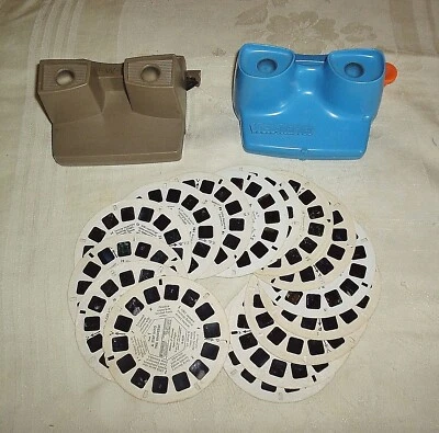 2 carretes vintage GAF Viewmasters azul y tostado y 15 años 50 60 77 80 variedad Foto 1 de 4