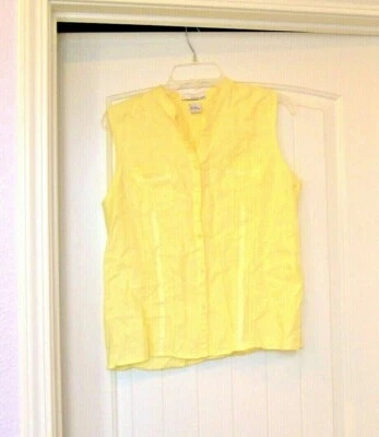 Túnica Top Camisa Lino Amarillo Mantequilla Lucy and Laurel, Talla. L, 34" pecho Foto 1 de 4