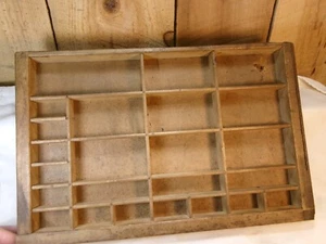 Vintage Holz Drucker Schublade Buchdruck Typ Shadow Box Display 16,5" x 10,75" - Bild 1 von 8