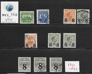 WC1_5918. DÄNEMARK. Sauberes Lot von Briefmarken 1921-1922.  Gebraucht - Bild 1 von 1