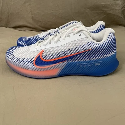 Nike Court Air Zoom Vapor 11 HC Men's Tennis Shoes DR6966-105 White Blue Sz 8.5 - Image 1 of 4