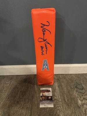 WARREN MOON SIGNED HOUSTON OILERS TOUCHDOWN PYLON JSA COA AUTOGRAPHED HOF - Image 1 of 4