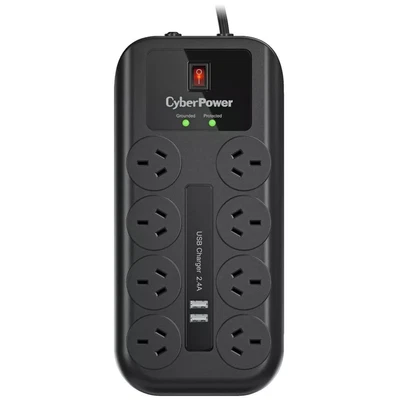 CyberPower 8 Way Outlet Surge Protector Power Board CPSURGE08USB USB Charging - image 1 of 4