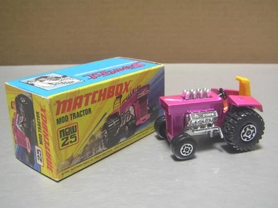 Matchbox Superfast MB25  Mod Tractor Purple with Rare Unpainted Base Mint in Box - Image 1 of 4