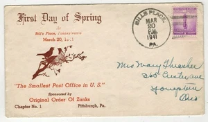 WW2 Patriotisch 1941 ORDEN DER ZUNKS SCHEINE PLATZ PA KLEINSTE P.O. IN USA & 2ND CACH - Bild 1 von 2