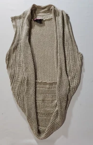 Dite cosa? Cardigan donna M beige aperto maglia senza maniche aperto gilet boho - Foto 1 di 4