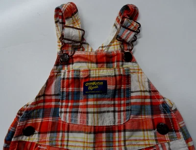 RARO Osh Kosh B'Gosh Chaleco Corto A Cuadros Todo-6 Meses-Usado SNAP Piernas Foto 1 de 4