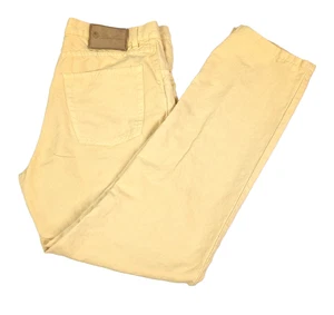 Pantalones LORO PIANA 5 Bolsillos Algodón Mezcla Lino Amarillo Talla 36 x 31 Italia - Imagen 1 de 6