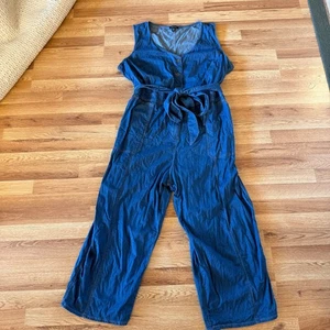 Universal Standard Chambray Jumpsuit XL (US 4X 26–28) Plus Size Belted Wide Leg - Bild 1 von 8