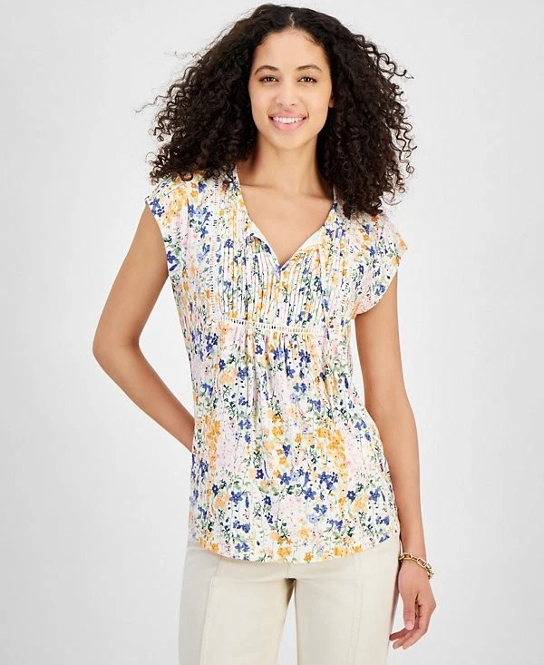 Blusa pintuck feminina estampada jardim Tommy Hilfiger TAMANHO GG US$ 69 - Imagem 1 de 1