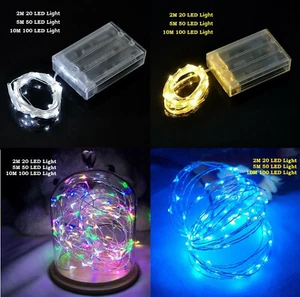 Fairy Lights Copper Wire  LED String Waterproof  With Remote Battery Box Power - Picture 1 of 19