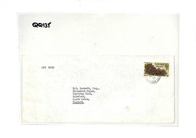 FALKLAND ISLANDS Commercial Air Mail Cover PLANTS Diddle-Dee GB Devon 1973 QQ135 - Image 1 of 3