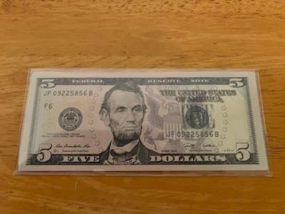 US 2009 $5 Five Dollar Atlanta Fr# 1994-F  (F B Block) FRN Gem UNC - Image 1 of 2