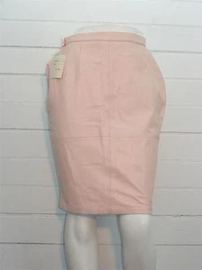 JEWEL QUEEN Skirt Light Pink Leather LINED Below Knee A-Line Sz 10 - W28" x L23" - Picture 1 of 4