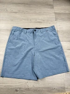 Hurley  Shorts Mens 42B Blue Black Logo Heather Stretch Phantom Walkshorts - Picture 1 of 12