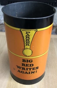 Vintage RARE Parker Pen Big Red Trash Can 1971 USA Made BIG RED WRITES AGAIN! A2 - Picture 1 of 12