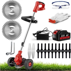 Battery Weed Wacker,Cordless Weed Trimmer 21v Lawn Mower Grass Cutter Machine .. - Picture 1 of 8