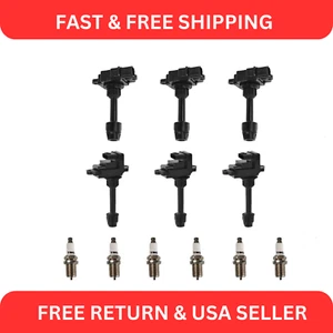 Ignition Coil & Iridium Spark Plug Kit Set for Nissan Maxima Infiniti I30 - Picture 1 of 10