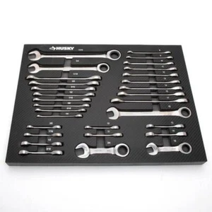 Husky Ratcheting Wrench Set w/ EVA Tray 72-Tooth SAE/ Metric Hand Tool (30-Pcs) - Picture 1 of 12