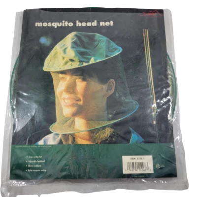 Mosquitero Cabeza Verde Algodón Ajustable Elástico Cuello Red Nylon Foto 1 de 4