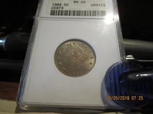 1883 W/Cents ANACS Liberty Head Nickel MS-65 +++++ - Picture 1 of 7