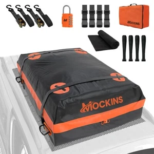 Mockins 20 Cu Ft. Orange Waterproof Rooftop Bag (53"x40"x17") with PVC Mat - Picture 1 of 9