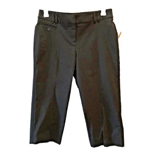 New Briggs Womens Size 10 Black Comfort Waist Straight Leg Cropped Capri Pants - Picture 1 of 11