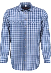 Tom Collins atmungsaktives Outdoor Funktions-Wanderhemd blau Regular Fit TH-0401 - Bild 1 von 5