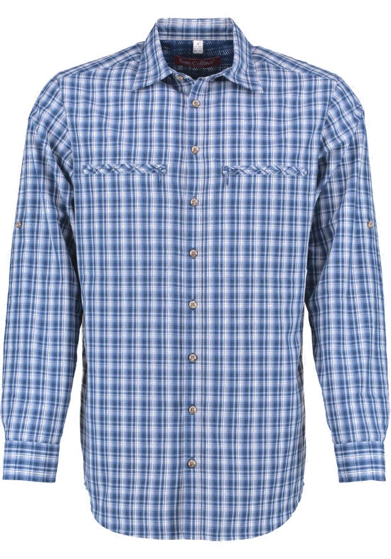 Tom Collins atmungsaktives Outdoor Funktions-Wanderhemd blau Regular Fit TH-0401 - Bild 1 von 4